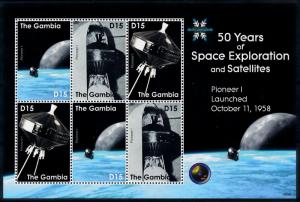 [78602] Gambia 2008 Space Travel Weltraum Pioneer I Sheet MNH