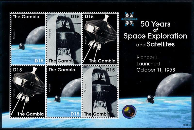 [78602] Gambia 2008 Space Travel Weltraum Pioneer I Sheet MNH