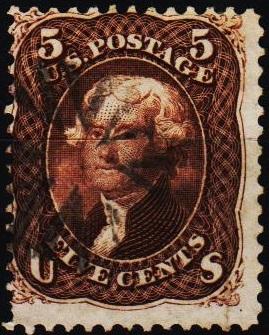 U.S.A. 1861 5c S.G.72 Fine Used