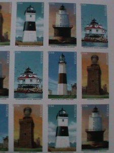 ​UNITED STATES-2020 MID-ATLANTIC LIGHTHOUSE 7TH SERIES- ISHEET OF 20 MNH-VF