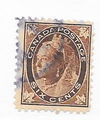 Canada #71  6c Queen Victoria brown (U) CV $45.00