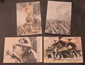 ITALIAN PROPAGANDA Postcard lot x 4 AXIS WW2 WWII Italy Postal Cards