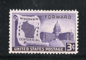 957 * WISCONSIN  *   US Postage Stamp  MNH