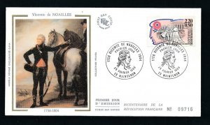 D455886 France FDC Vicomte de Noailles French Revolution 1989