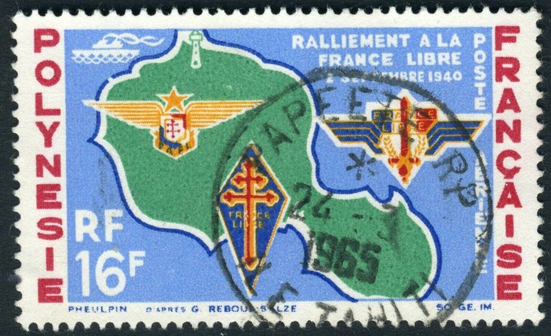 French  Polynesia 1964 Map VFU X216