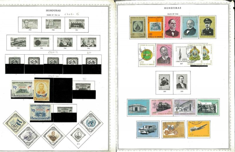 Honduras 1961-1988 M & U Hinged & in Mounts on a Variety of Remaindered Pages