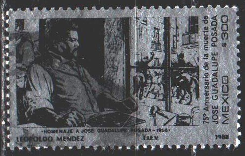 Mexico. 1988. 2094. Posada, artist. USED.