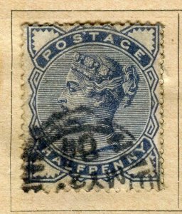 BRITAIN; 1883/4 early classic QV green/mauves issue used 1/2d. value