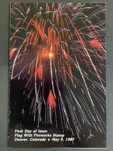 1987 Flag with Fireworks Stamp First Day Ceremony Program Sc# 2276