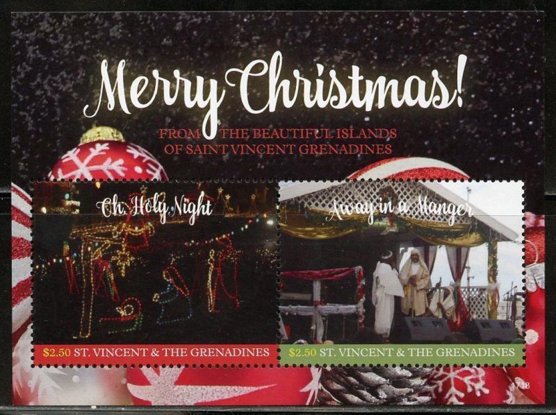 ST. VINCENT  GRENADINES 2017 CHRISTMAS  SOUVENIR SHEET MINT NH 