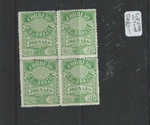 BRAZIL (P1106B) NEWSPAPER STAMP 50R SCP24A BL OF 4  MNH