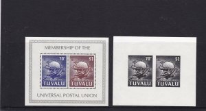 tuvalu u.p.u and proof imperf  mint never hinged  stamps ref 13308