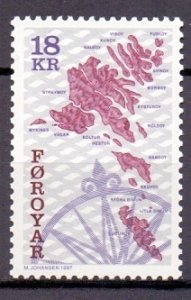 Faroe islands #320  MNH  2000    maps  18k