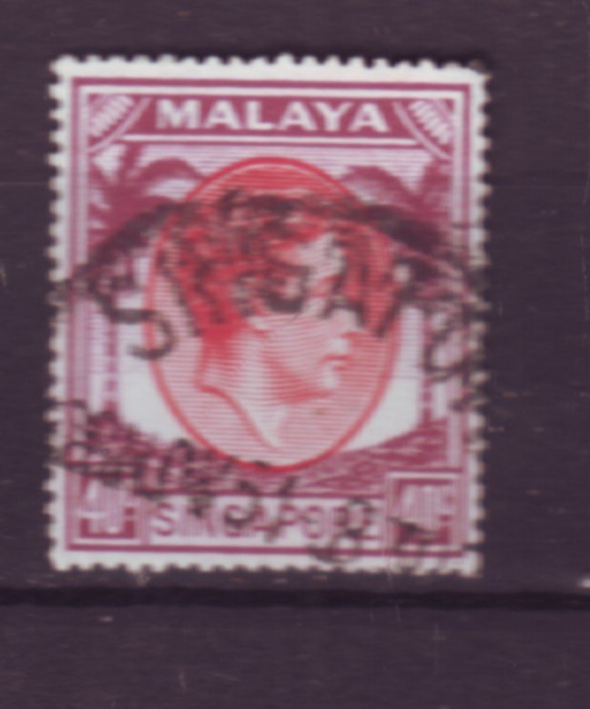 J22089 Jlstamps 1949-52 singapore used #16a perf 18 king