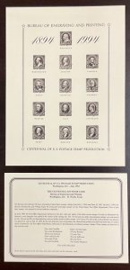 BEP B186 Souvenir Card Centennial Postage Stamp Production Black