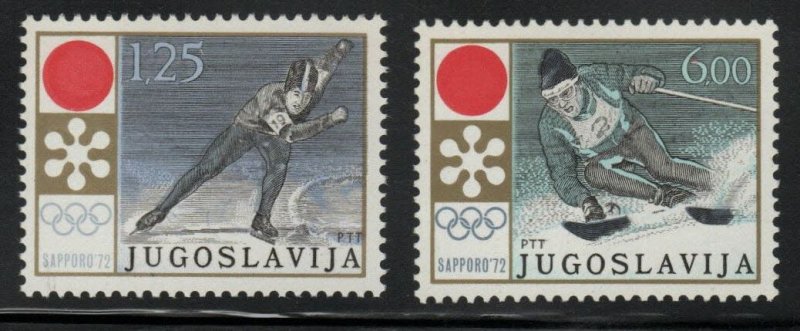 Yugoslavia Scott 1089-1090 MNH** Sapporo Winter Olympic games set
