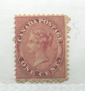 Canada 1859 1 cent deep rose mint o.g. hinged with a light crease