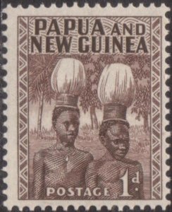 Papua New Guinea 1952 SG2 1d Buka Head-dresses MLH