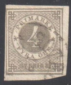 Sweden #29a USED --  RARE IMPERF