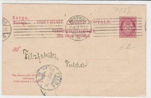 norway 1907 stamps card ref 19400 