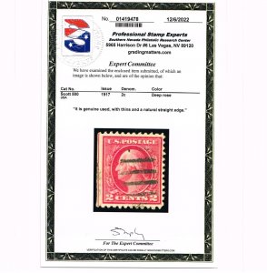 AFFORDABLE GENUINE SCOTT #500 USED 1917 TYPE-Ia DEEP ROSE WASHINGTON PSE CERT