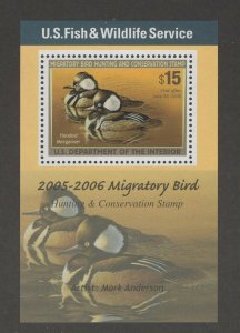 RW72B - Federal Duck Stamp. Souvenir Sheet Of 1. Error. Rare.       #02 RW72Berr