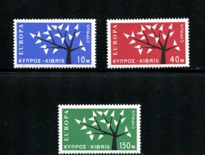 Cyprus #219-221 (405) complete 1963 Europa issue, M, H, F-VF, CV$76.25