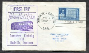 d75 - HPO Cover 1949 First Trip OWENSBORO Ky & NASHVILLE Tn