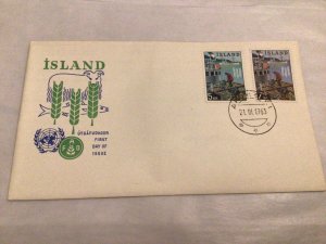 Iceland 1963 Fight Against Hunger first day cover Ref 60426