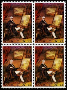 Macao #432 Cat$14, 1974 George Chinnery, block of four, never hinged