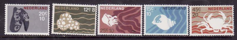 Netherlands-Sc#B419-23- id7-unused NH semi-postal set-Marine Life-1967-