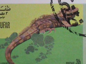 ​DHUFAR STAMP:1972 WORLD RARE REPTILES - CTO FULL SHEET VERY FINE