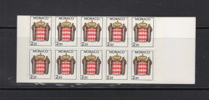 Monaco 1609a  (1987 Arms booklet) CV $11.00