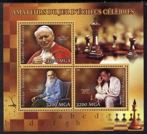 MADAGASCAR - 2014 - Celebrity Chess Players - Perf 3v Sheet #2-MNH-Private Issue