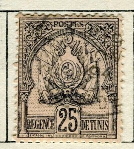 TUNISIA; Early 1888 classic issue fine used 25c. value