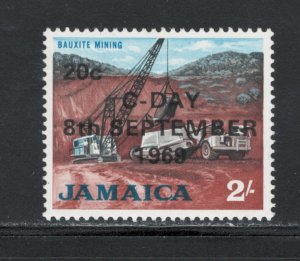 Jamaica 1969 Bauxite Mining C-Day Surcharge 20c on 2sh Scott # 287 MNH
