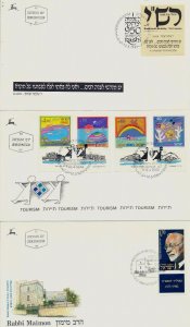 ISRAEL 1989 FDC COMPLETE YEAR SET WITH S/SHEETS - SEE 7 SCANS