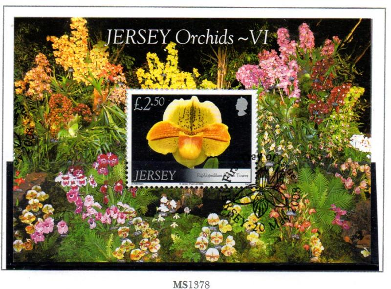 Jersey Sc 1325 2008 £2.5 Orchids stamp sheet used