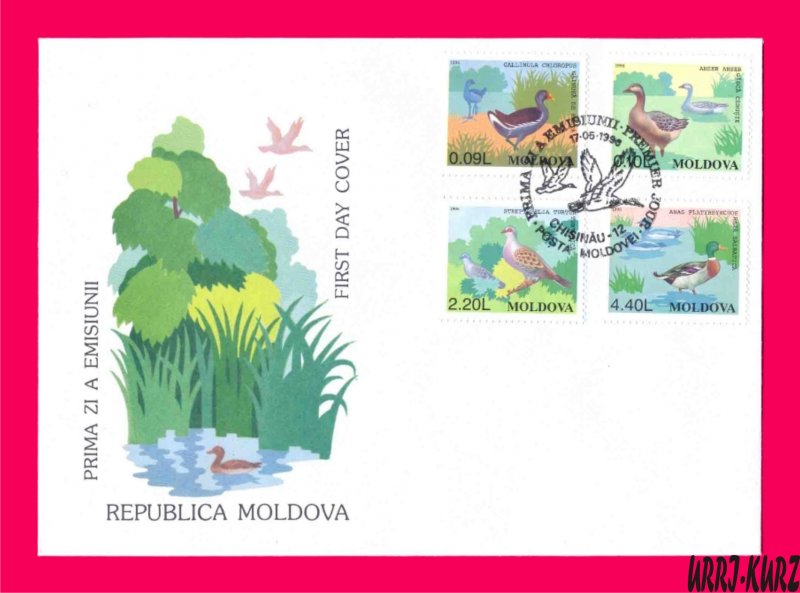 MOLDOVA 1996 Nature Fauna Birds Ducks Mi205-208 FDC