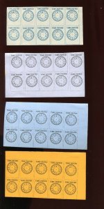 4 Hussey's Post Type 2 Clocked Face Time Posted Imperf Blocks of 10  Stamps