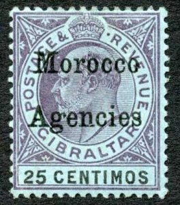 Morocco Agencies SG20 25c Wmk Crown CA M/M Cat 11 pounds