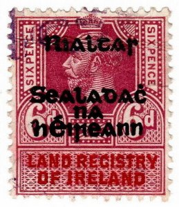 (I.B) George V Revenue : Land Registry of Ireland 6d (Provisional OP)