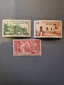 Stamps Mauritania Scott #CB1-3 hinged