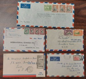 BRITISH CARIBBEAN 1950/60's, 5 diff countries with nice franking to U.S., VF