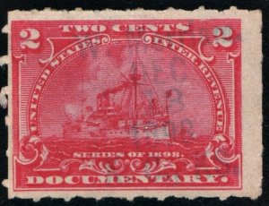 R164 2¢ Documentary Stamp (1898) Used/Date Stamp