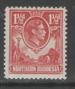 NORTHERN RHODESIA SG29 1938 1½d CARMINE-RED MTD MINT