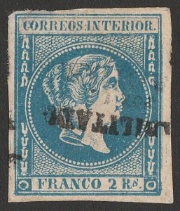 Philippines 1872 HABILITADO POR LA NACION on Queen 2R, error INVERTED. cat €975.