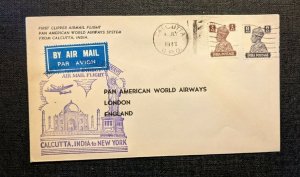 1947 Calcutta GPO India First Flight Cover to London England Pan American