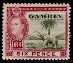 GAMBIA GVI SG155, 6d olive-green & claret, M MINT.