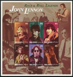 Maldives 2110-2111 MNH,2112 lightly hinged. John Lennon,entertainer,1995.